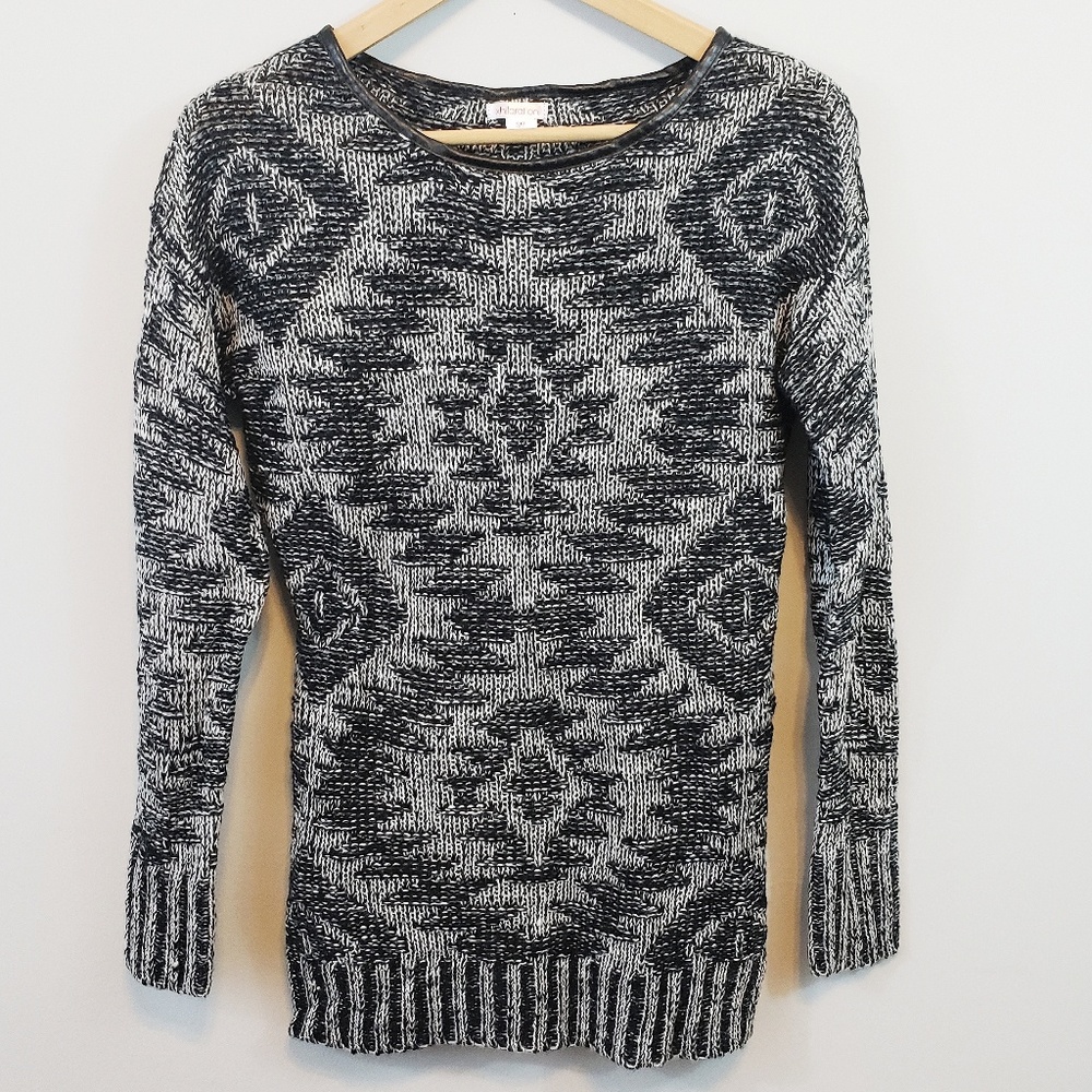 Xhilaration Black and Gray Aztec Patterned Sweater